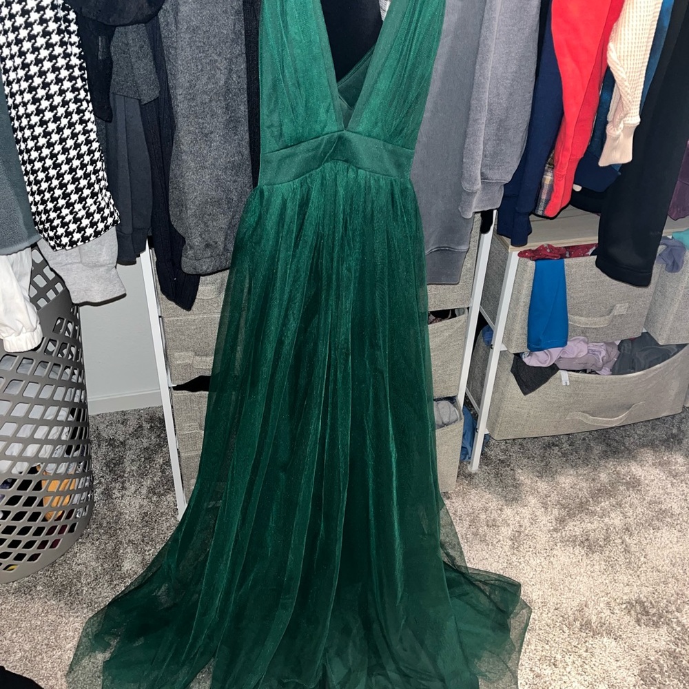 Dark green formal dress